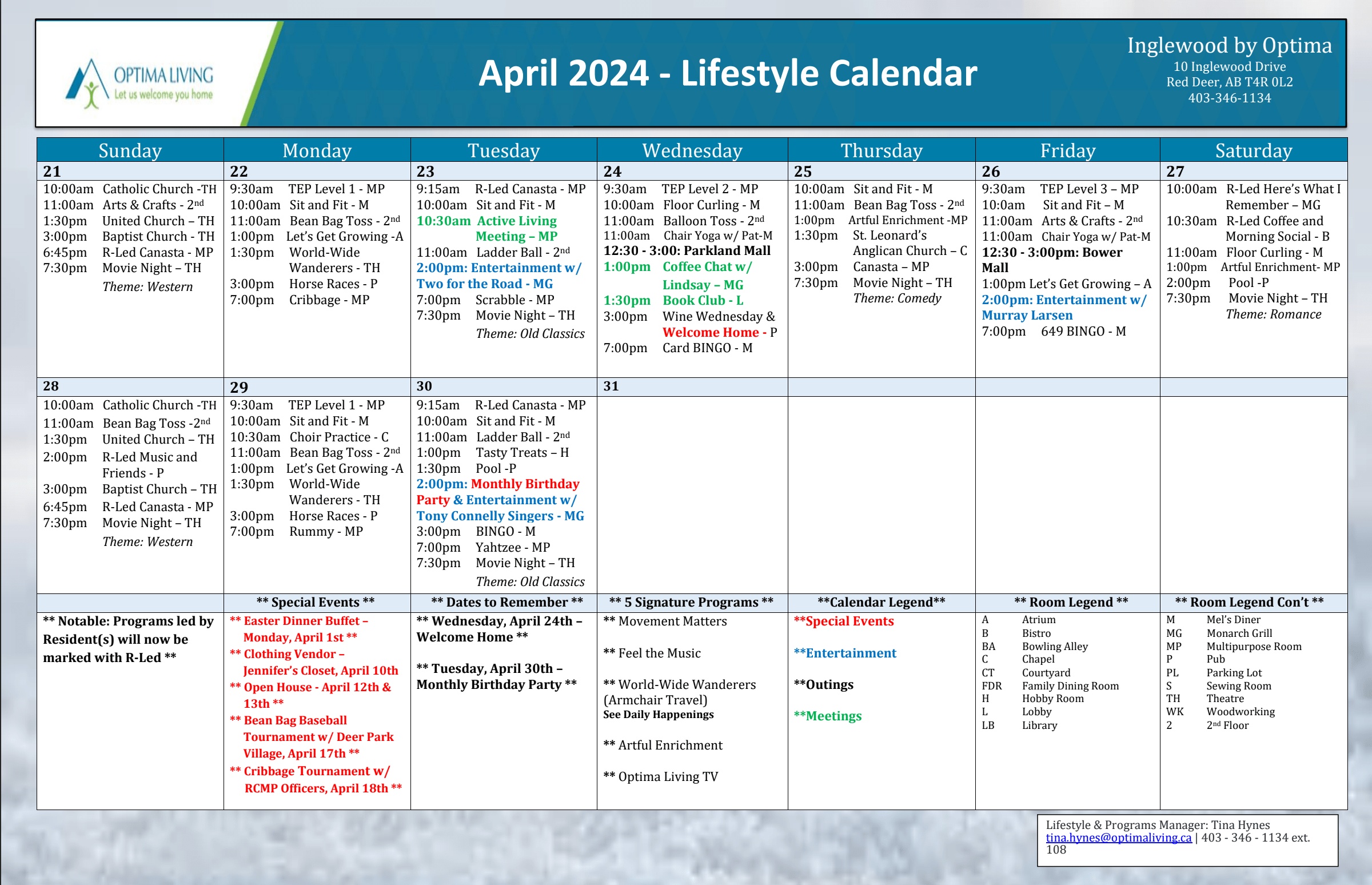 Inglewood April 21-30 2024 event calendar